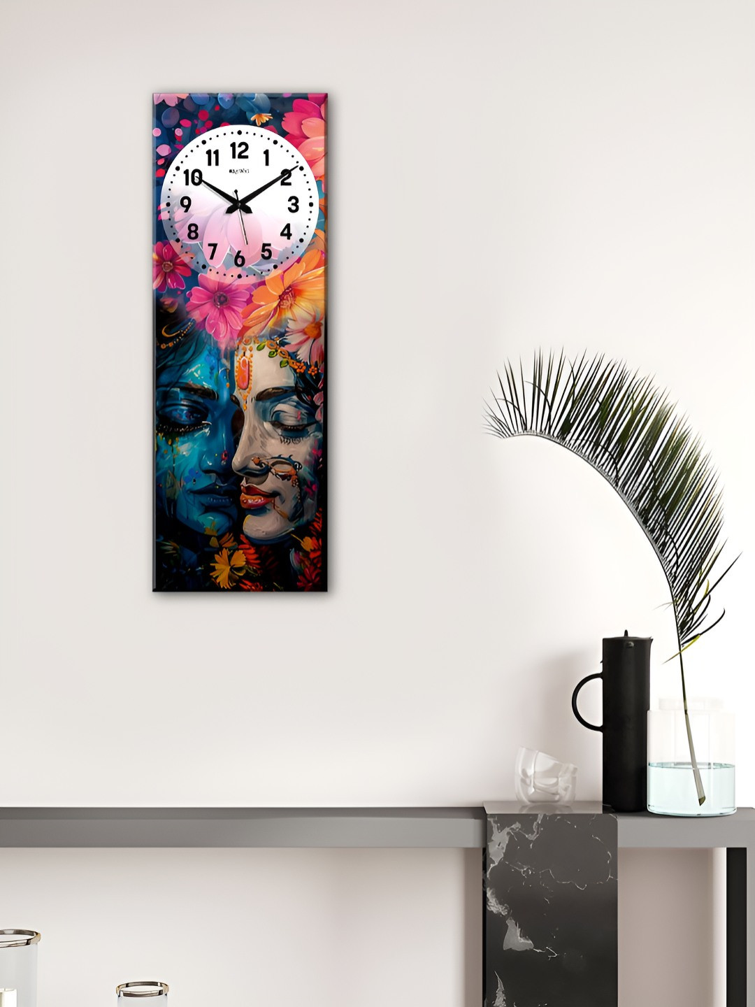 OLIVE TREE Pink Wood Large Display Rectangle Battery Analogue Wall Clock