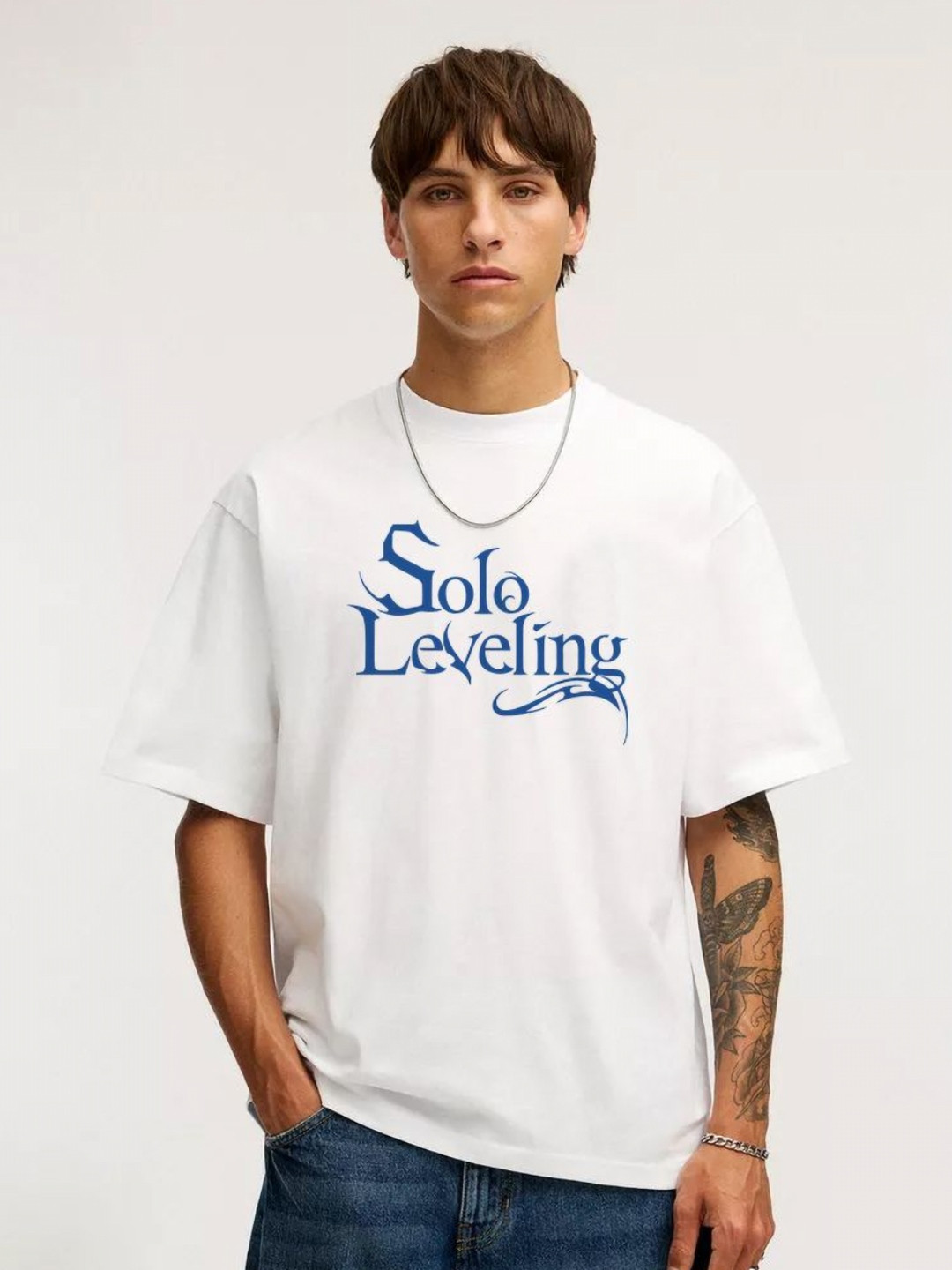 Backbenchers Typography Printed Raw Edge Cotton Oversized T-shirt