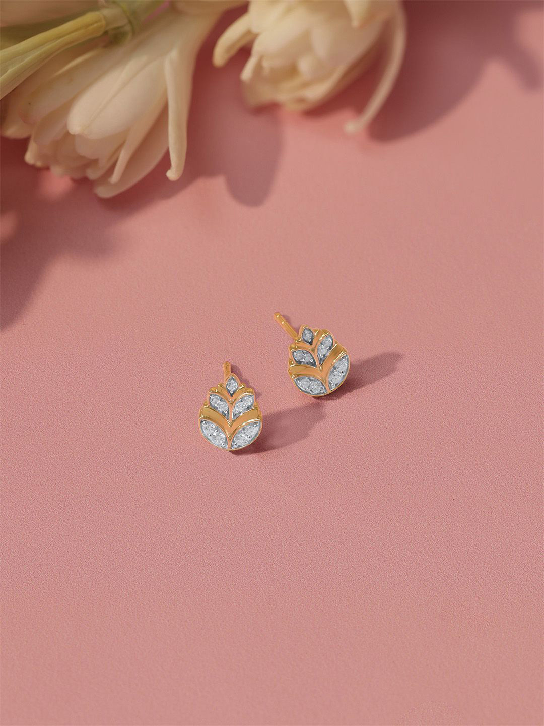 Mia by Tanishq  14KT Yellow Gold & Diamond Dew Kissed Stud Earrings - 1.489 gm