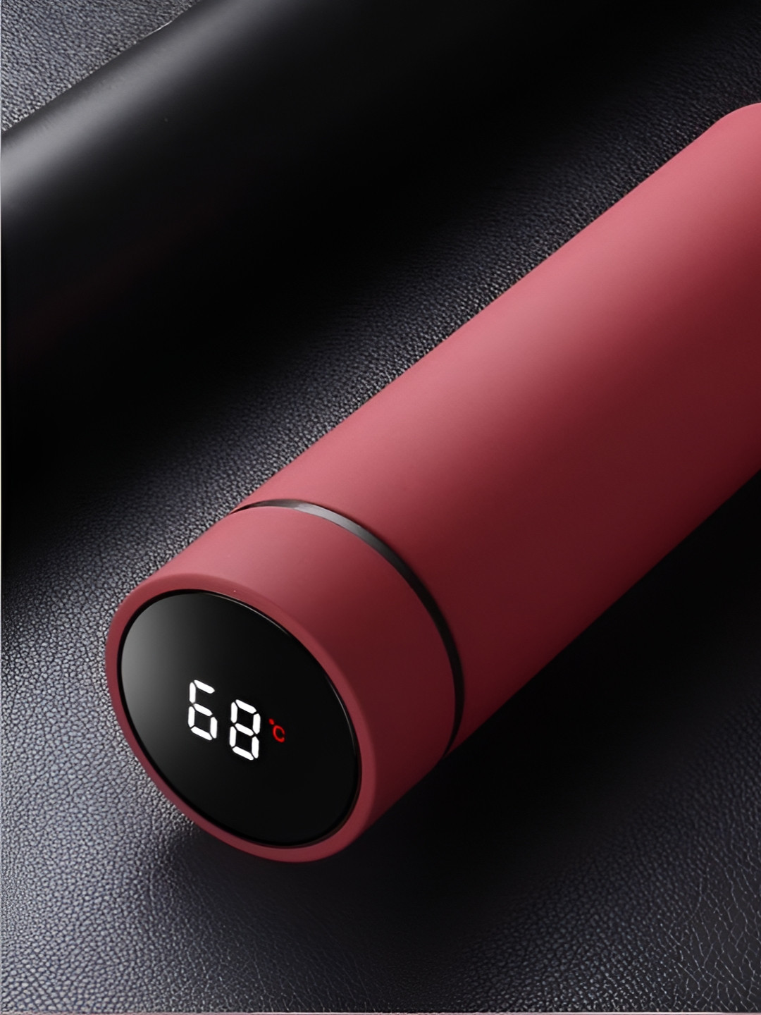 ZEELPETAL Red Solid Stainless Steel Smart Vacuum Flask - 500ml