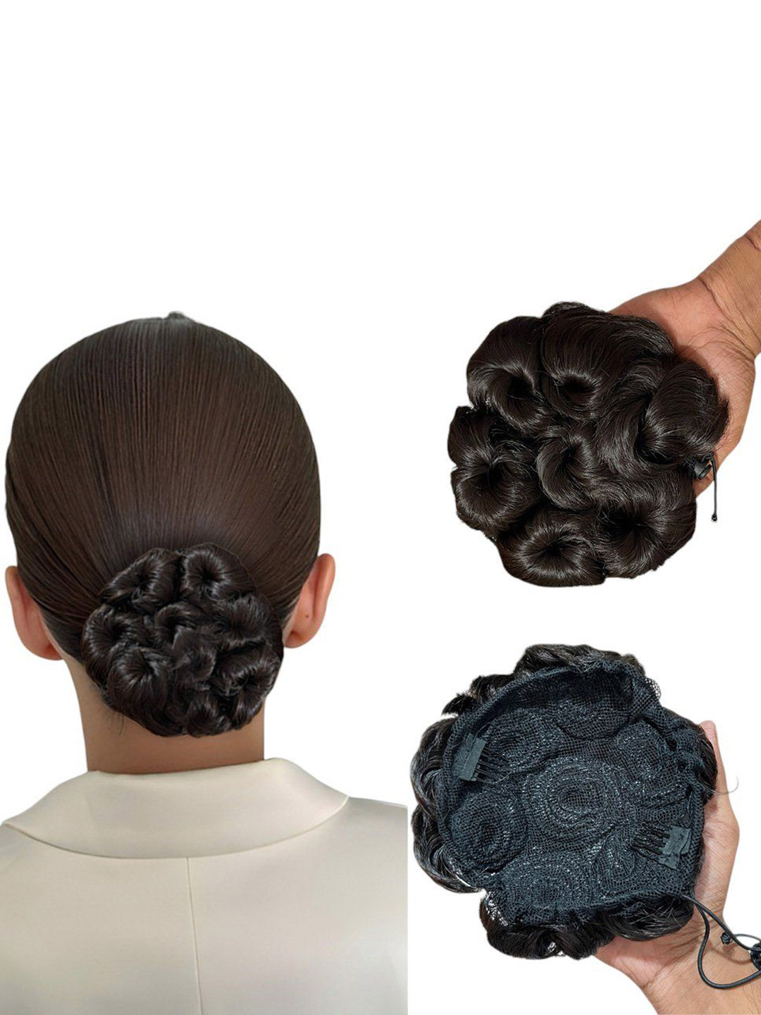 VIEWS Straight Clip-In Bun Premium Heat-Resistant Hair Extension - Brown - 24 Inch