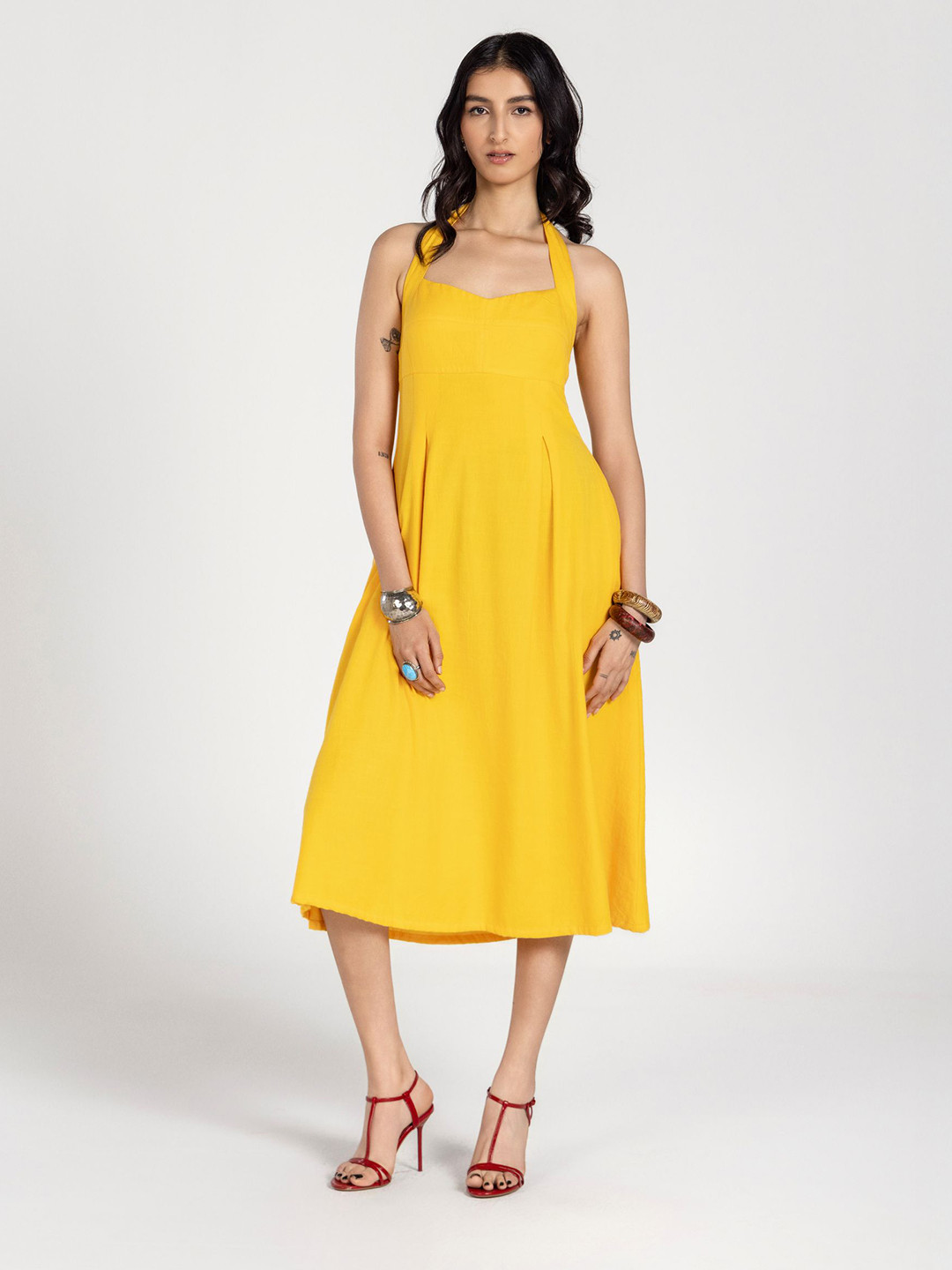 Past Modern A-Line Midi Dress
