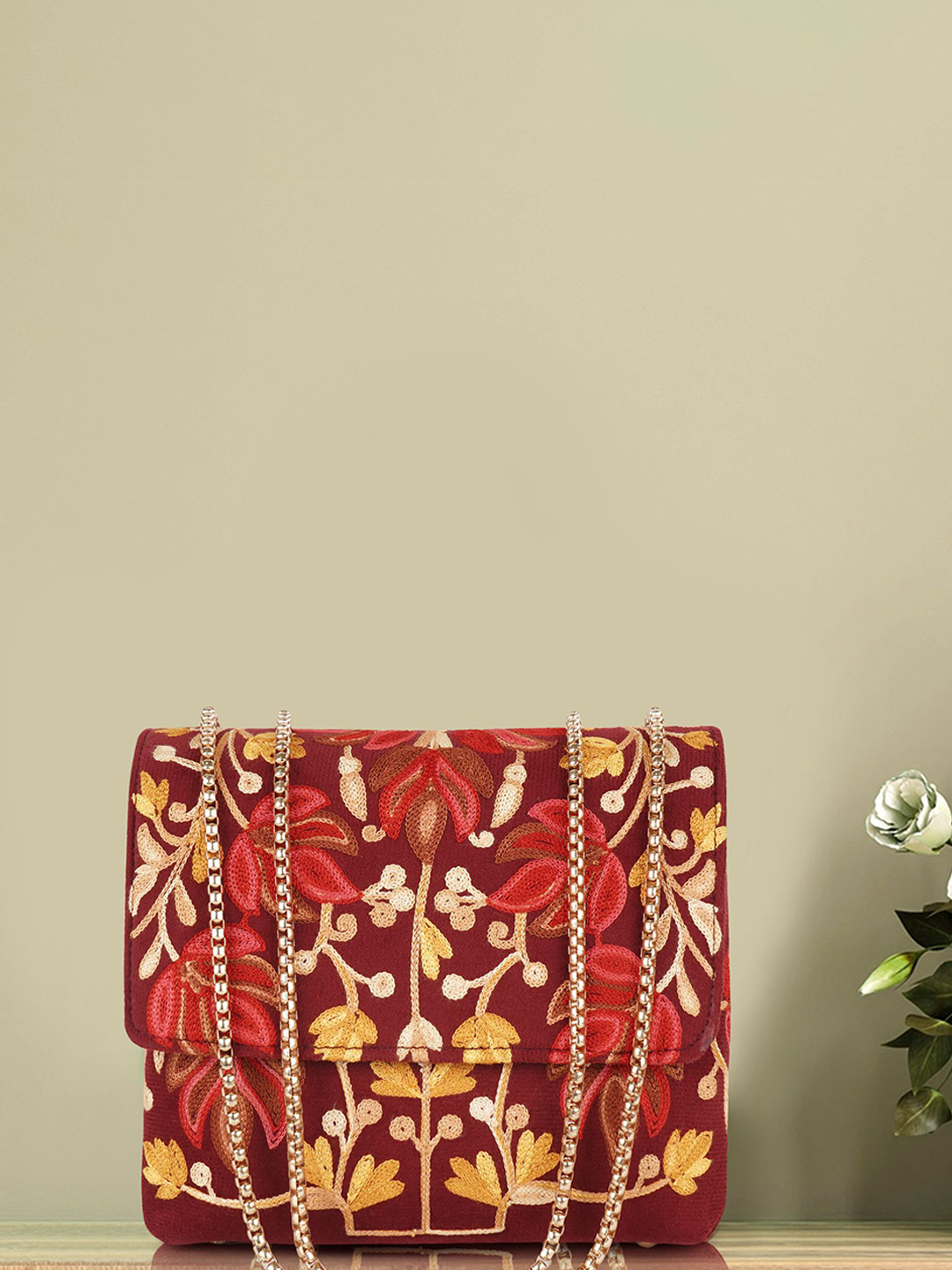 VELUCIA Women Floral Textured Crossbody Sling Bag