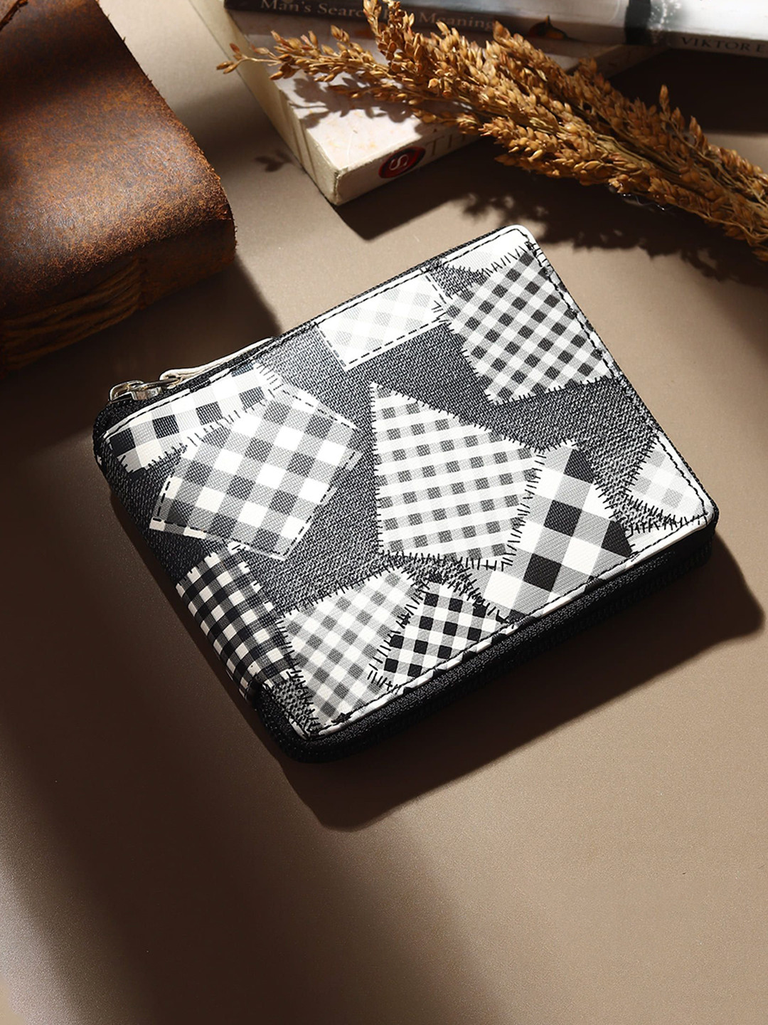 JND Men PU Flap Coin Pocket Zip Around Wallet