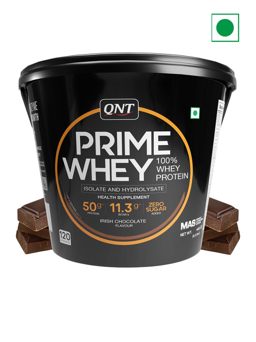 QNT Prime Whey Protein Powder - 4 Kg - Irish Chocolate