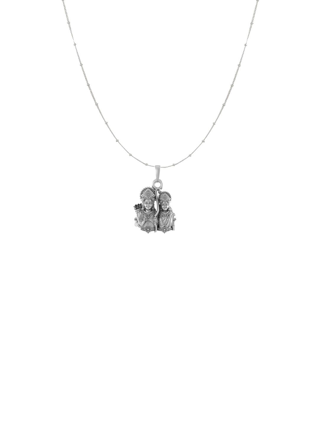 Metronaut 92.5 Sterling Silver Ram Sita Goddess Pendant With Ball Chain