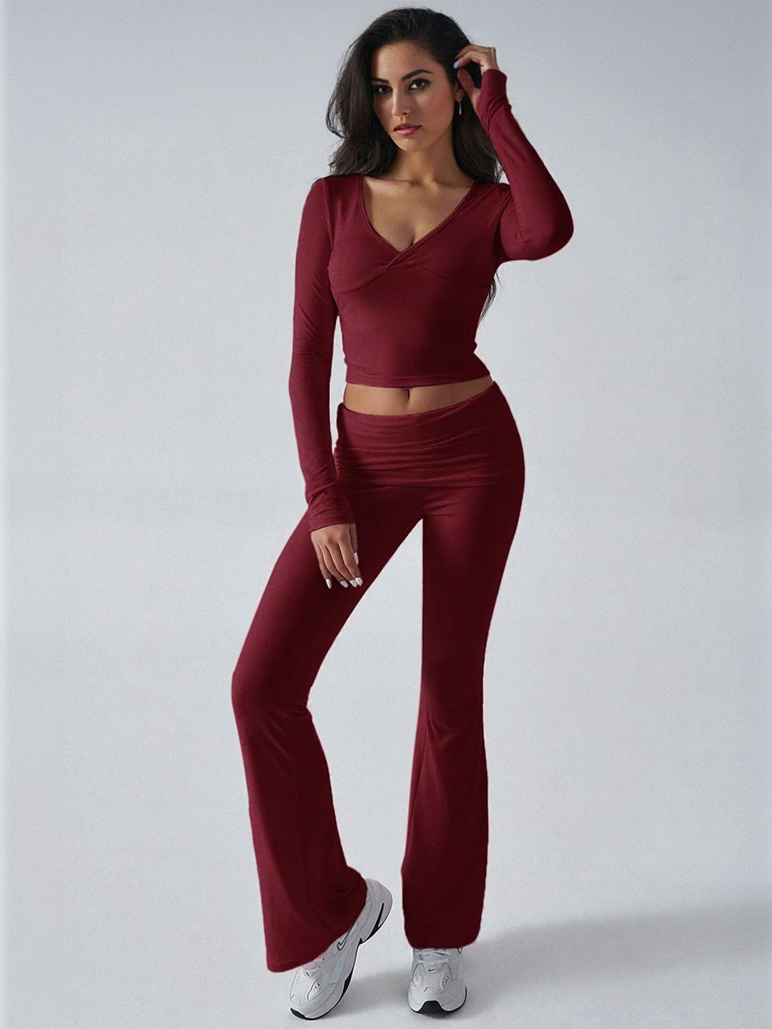 Outzidr Wine Tshirt And Legging Co Ord Set