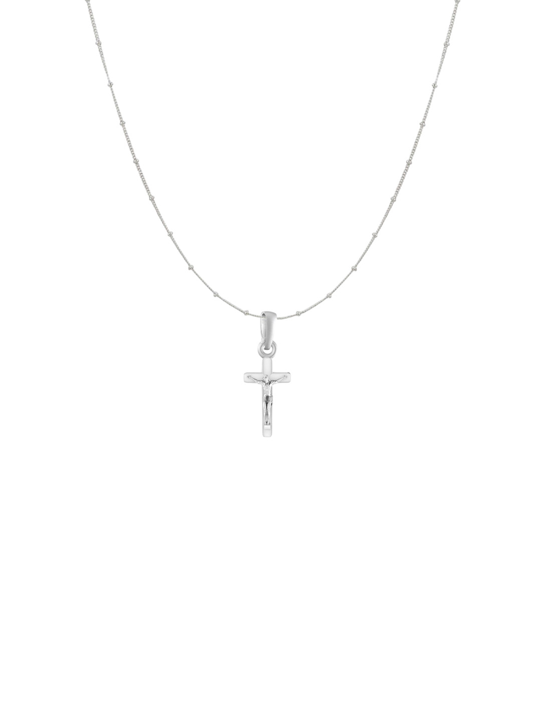 Metronaut 92.5 Sterling Silver Jesus Pendant With Ball Chain