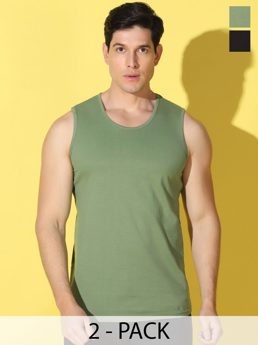 WOOSTRO Pack of 2 Printed Combed Cotton Innerwear Vests with Intelliease Technology