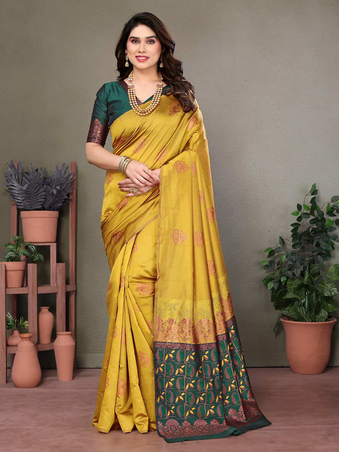 Moksha Trends Woven Design Zari Banarasi Saree