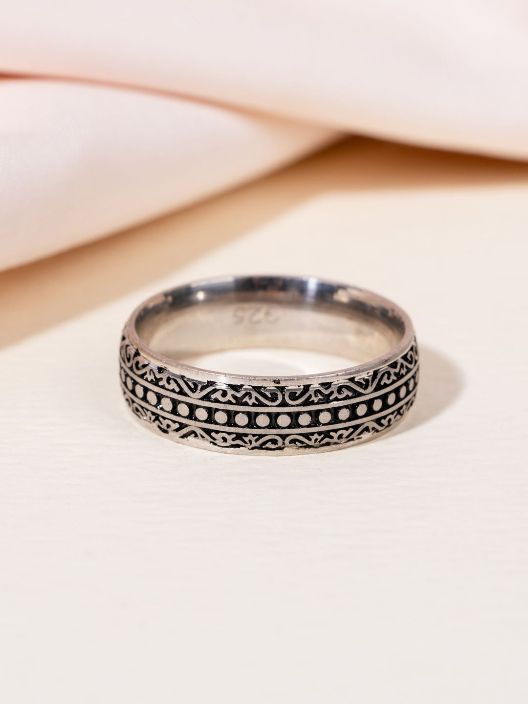 GLYTERS 925 Sterling Silver Primordial Pattern Finger Ring