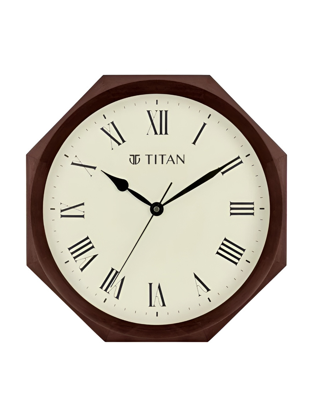 Titan Classic White & Black Wooden Contemporary Round Shaped Wall Clock