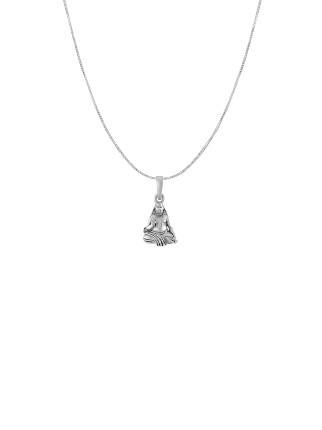 Metronaut 925 Sterling Silver Raghvendra Swamy Pendant With Box Chain