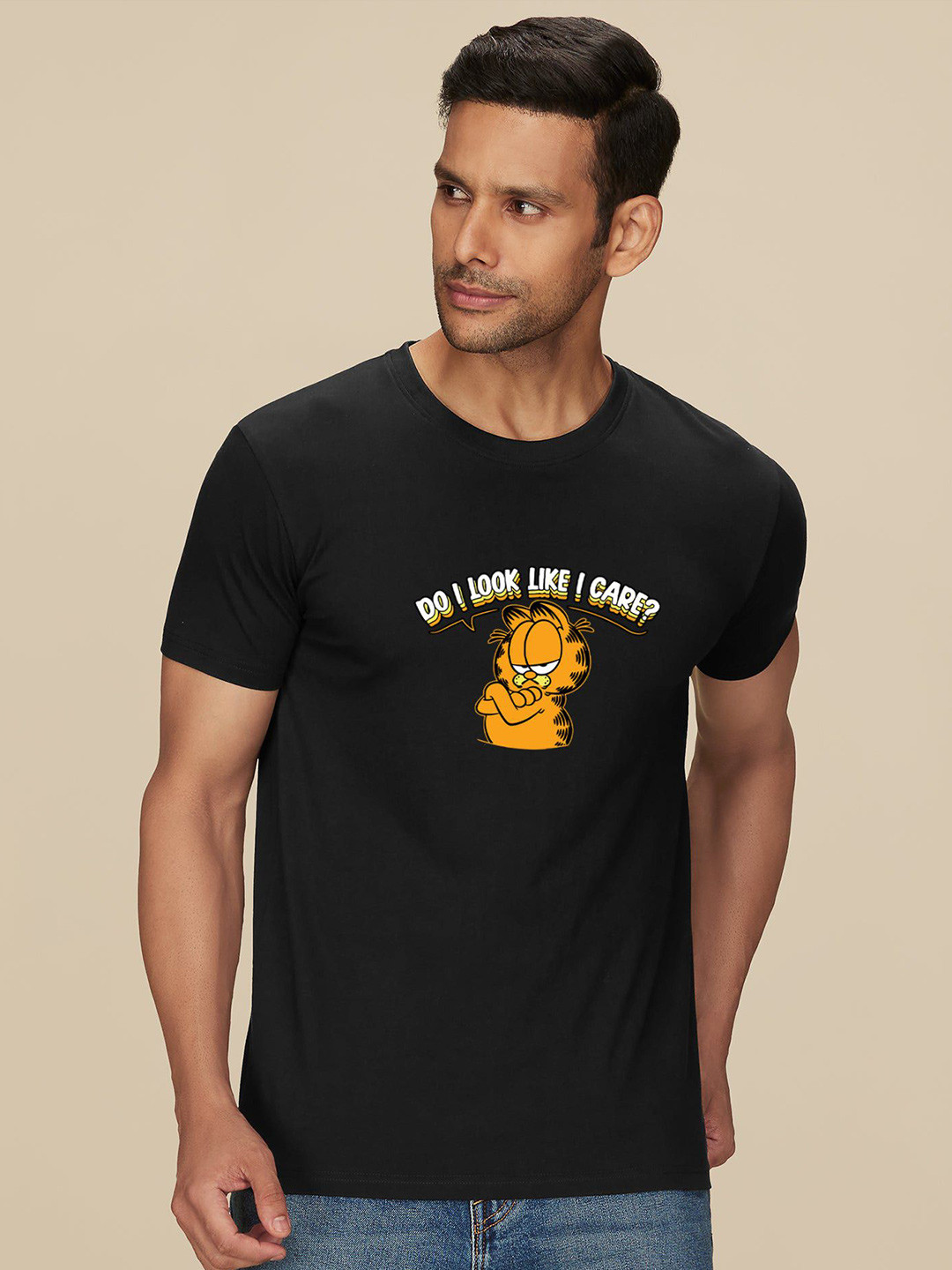 Jack Paris Relaxed Typography Prined Round Neck Cotton T-Shirt
