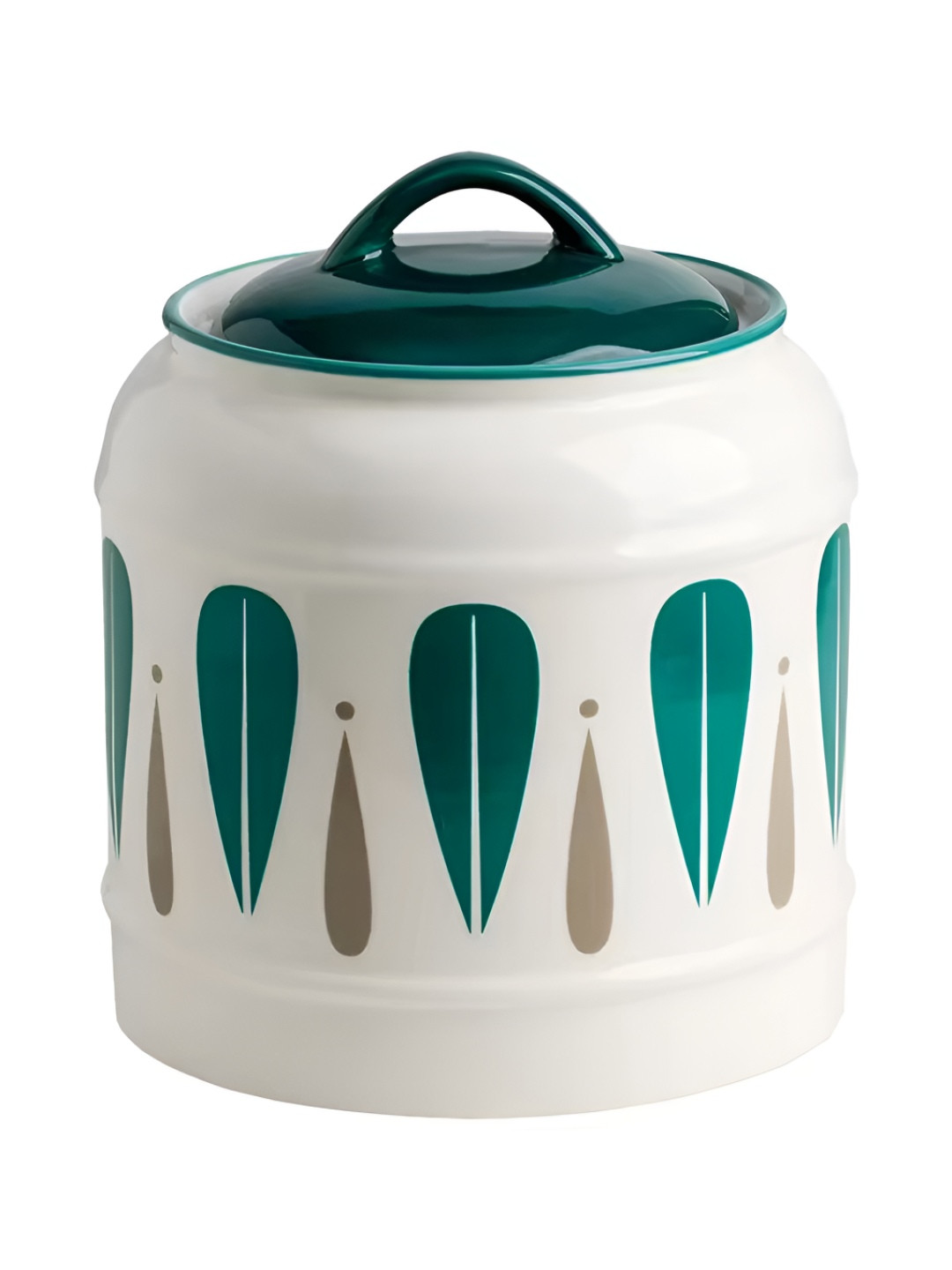 The Better Home White & Green Ceramic Dishwasher Safe Pickle Jar Container 2.5L