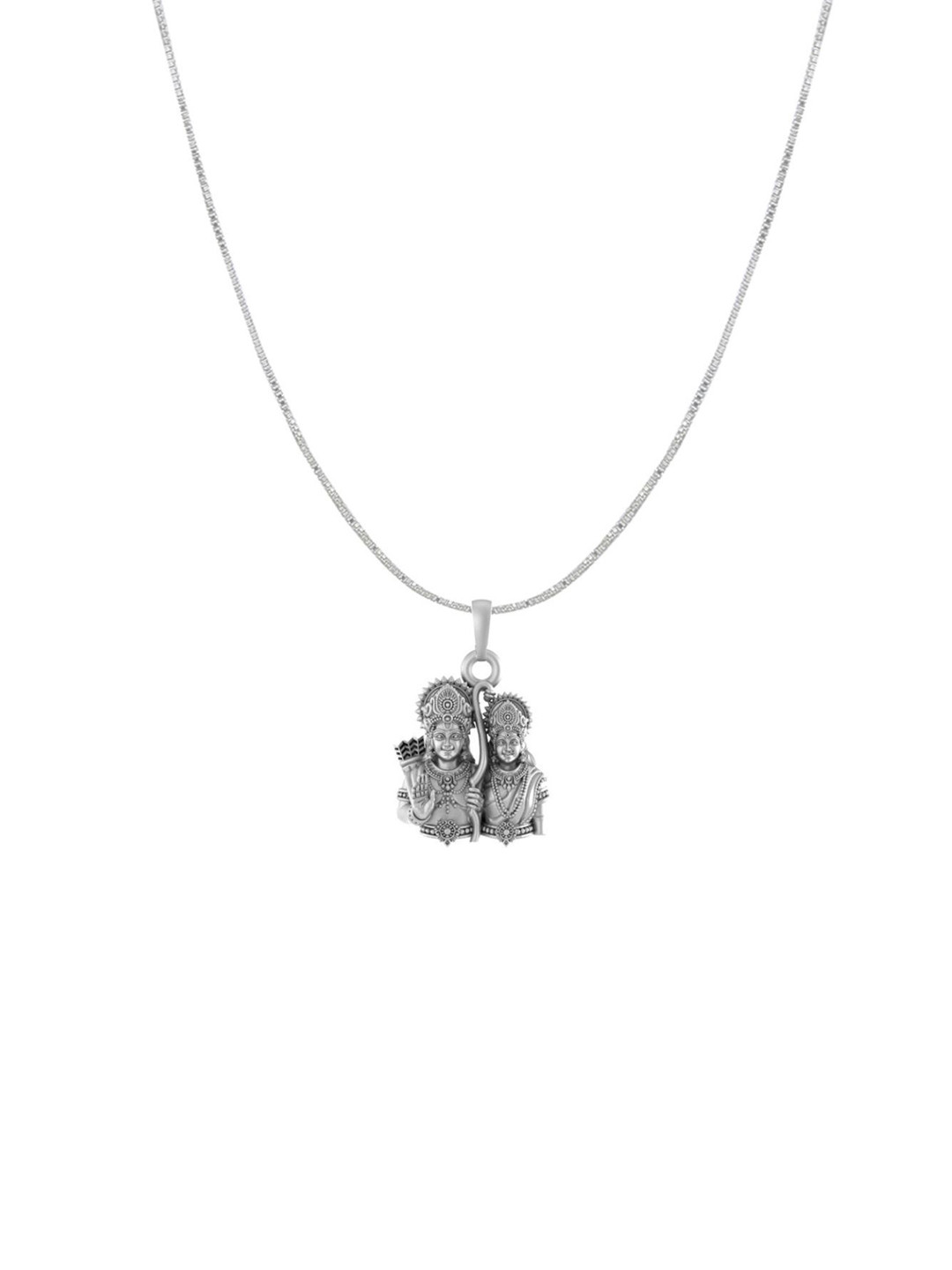 Metronaut 92.5 Sterling Silver Ram Sita Goddess Pendant with Box Chain