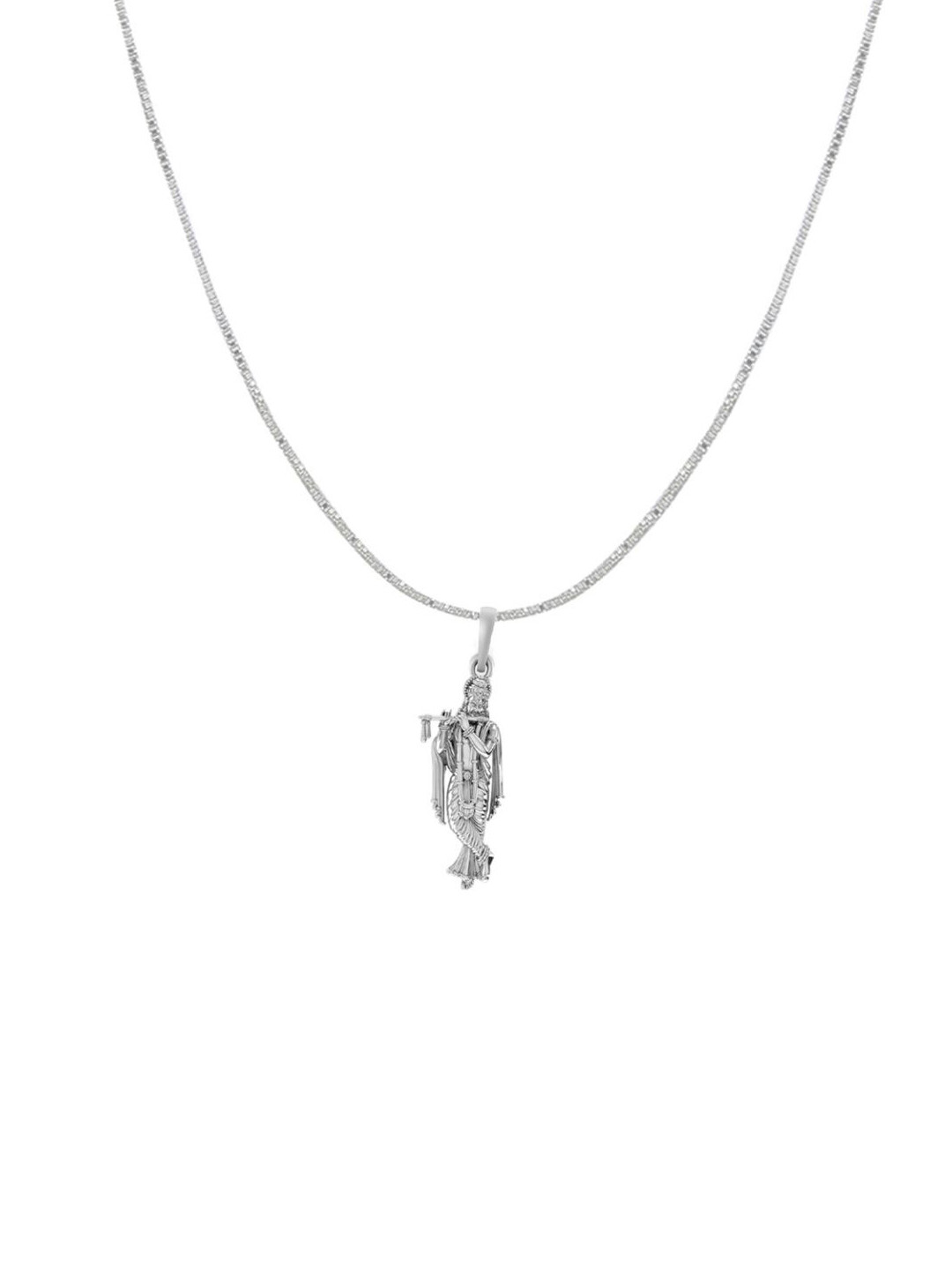 Metronaut 92.5 Sterling Silver Krishna Goddess Pendant with Box Chain