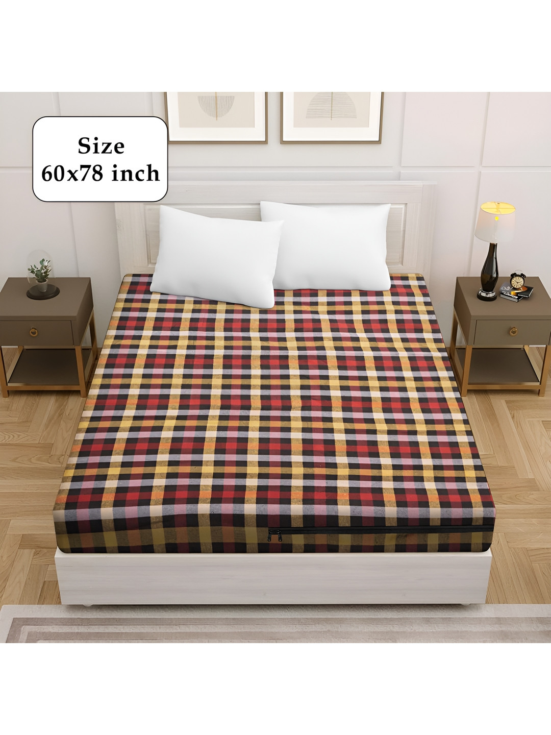 Star Weaves Black Cotton Dust Mite Barrier Mattress Protector