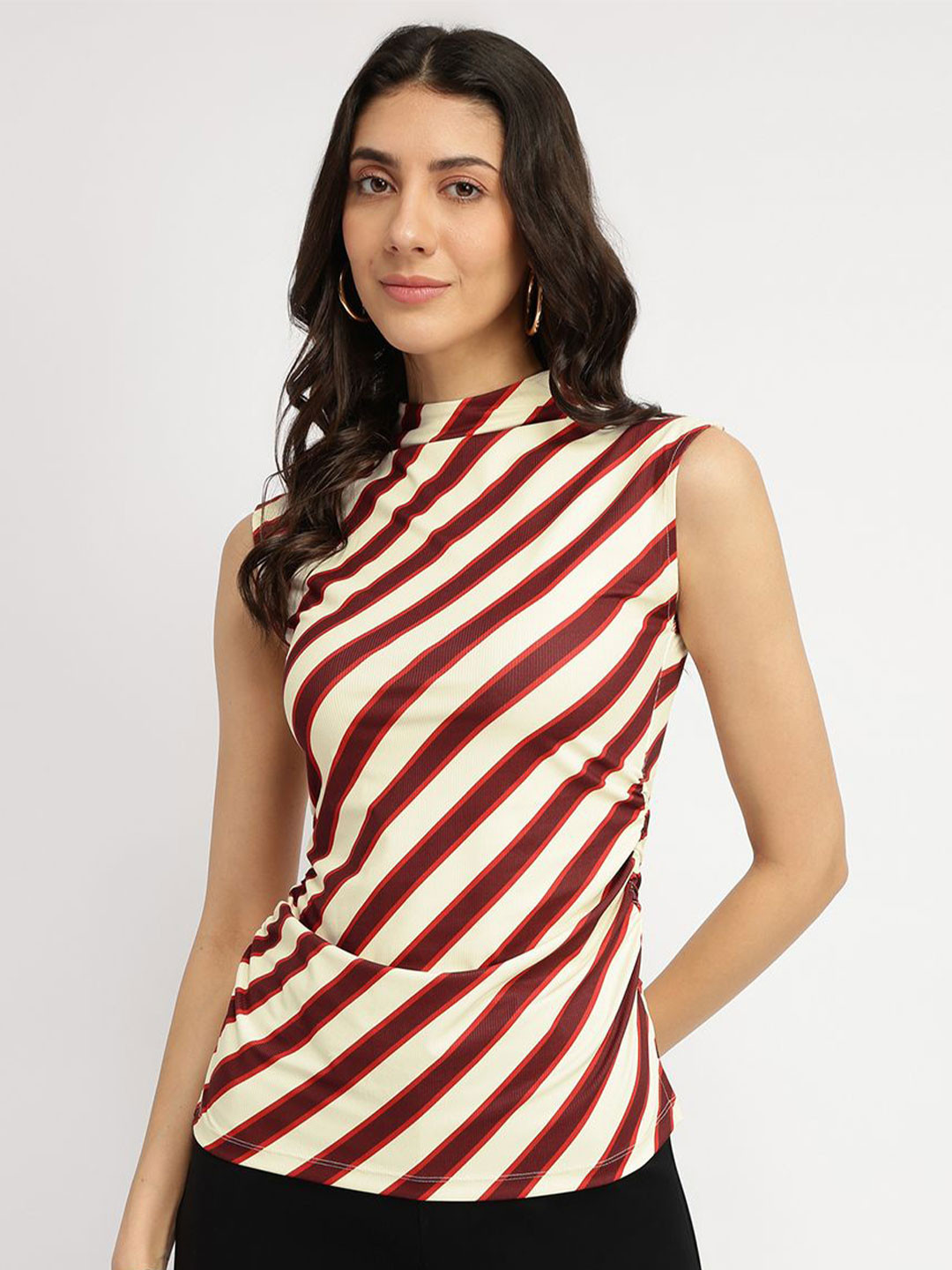FableStreet Striped Red Top