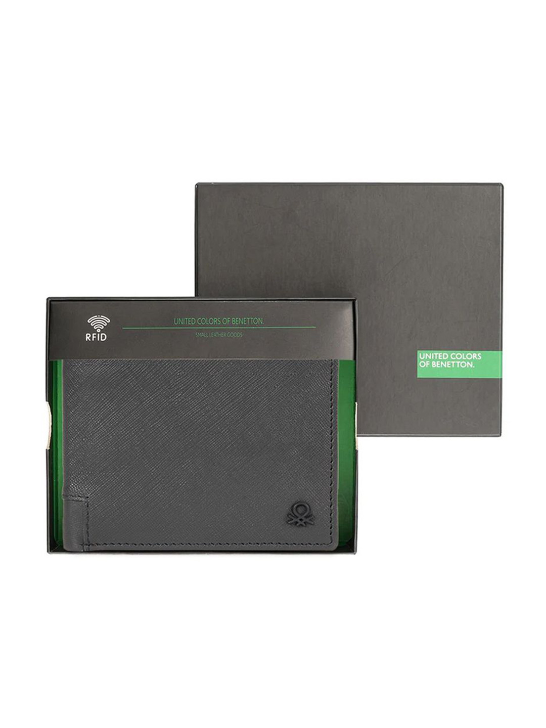 United Colors of Benetton Textured Leather Two Fold Wallet