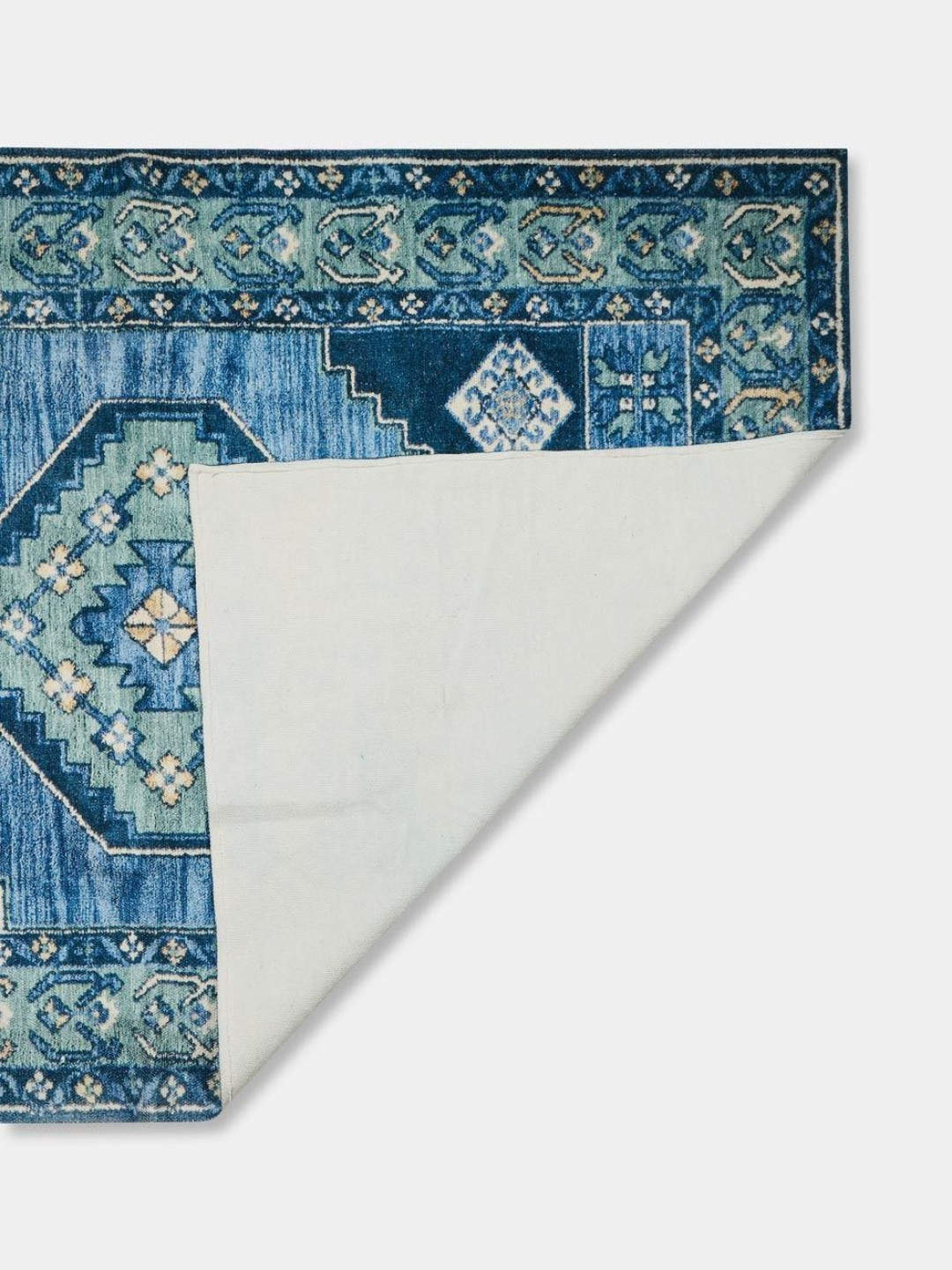 Fabindia Aadhik Blue & White Dhurries