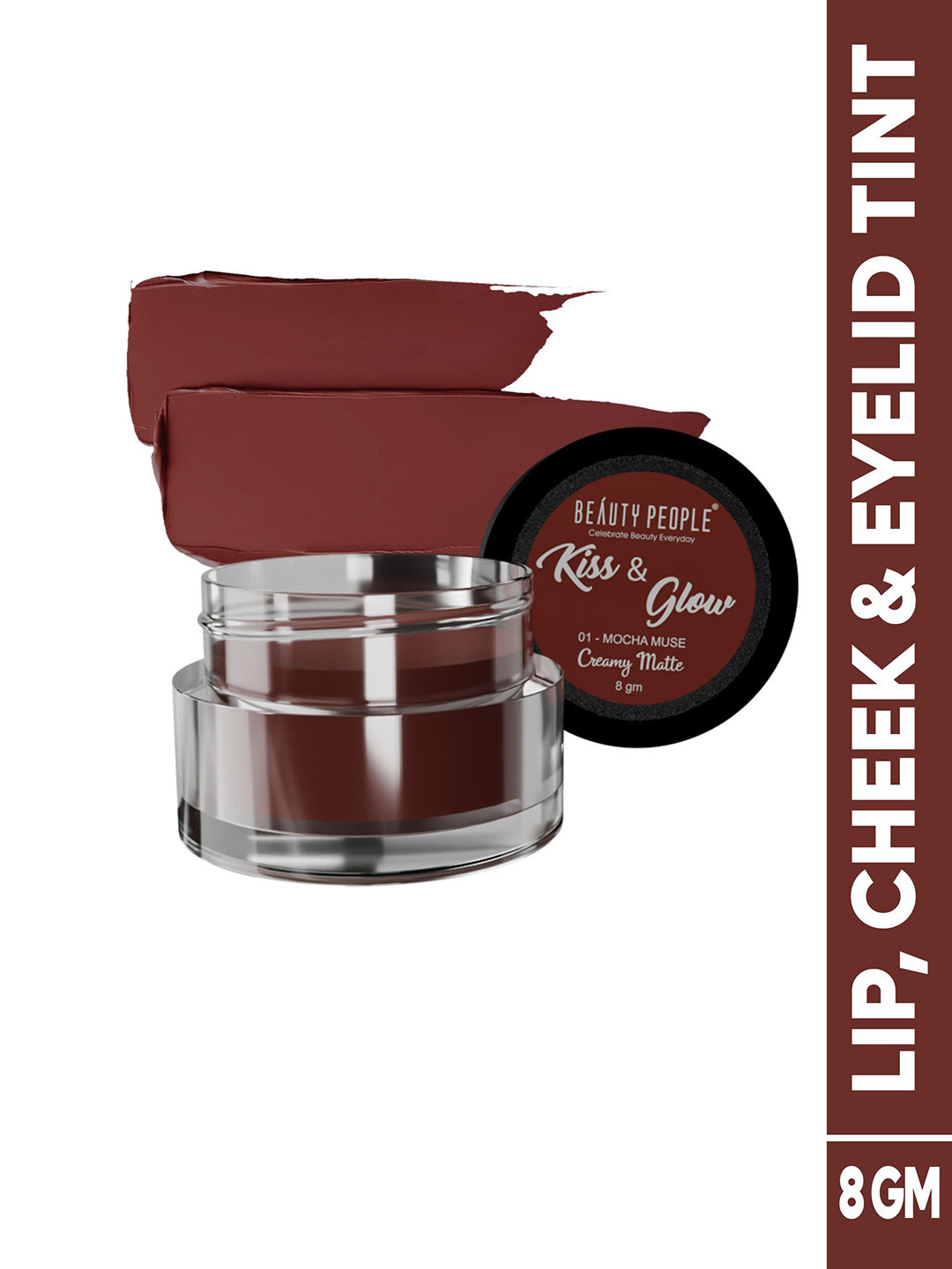 Beauty People Kiss & Glow Matte Finish Lip, Cheek & Eyelid Lip Tint- 8 g- Mocha Muse 01