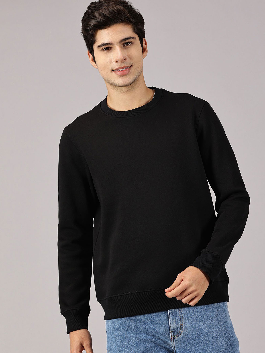 BLACK BUCK Men Round Neck Sweatshirt
