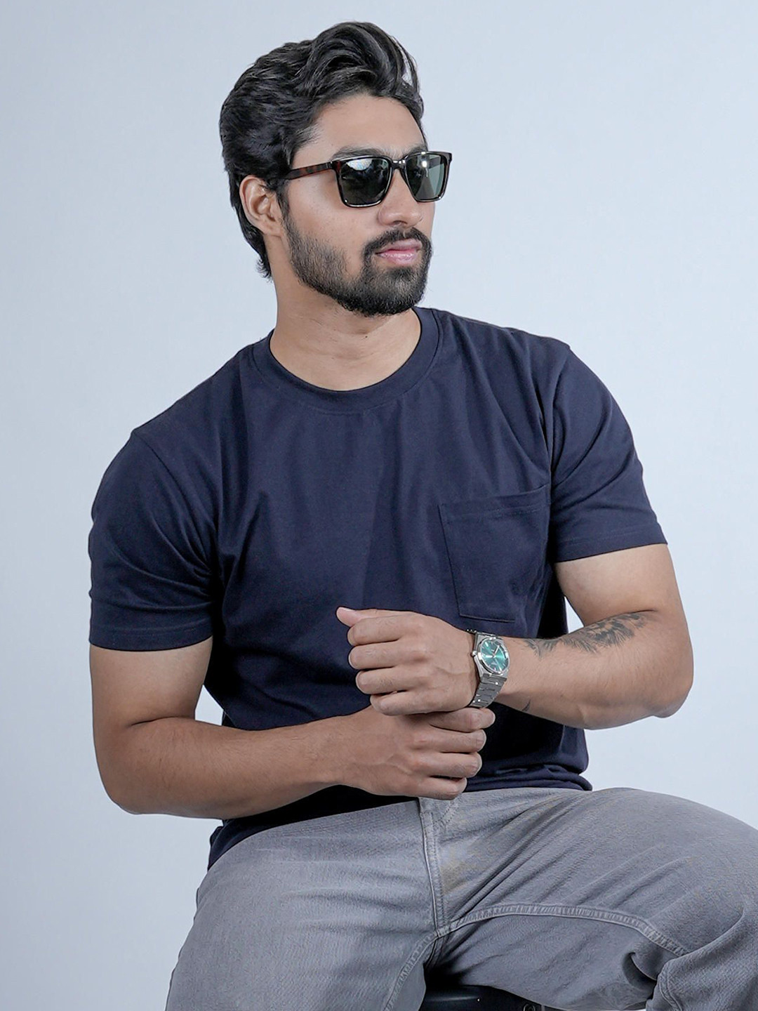 TONES Men Cotton Pockets Regular Fit T-shirt