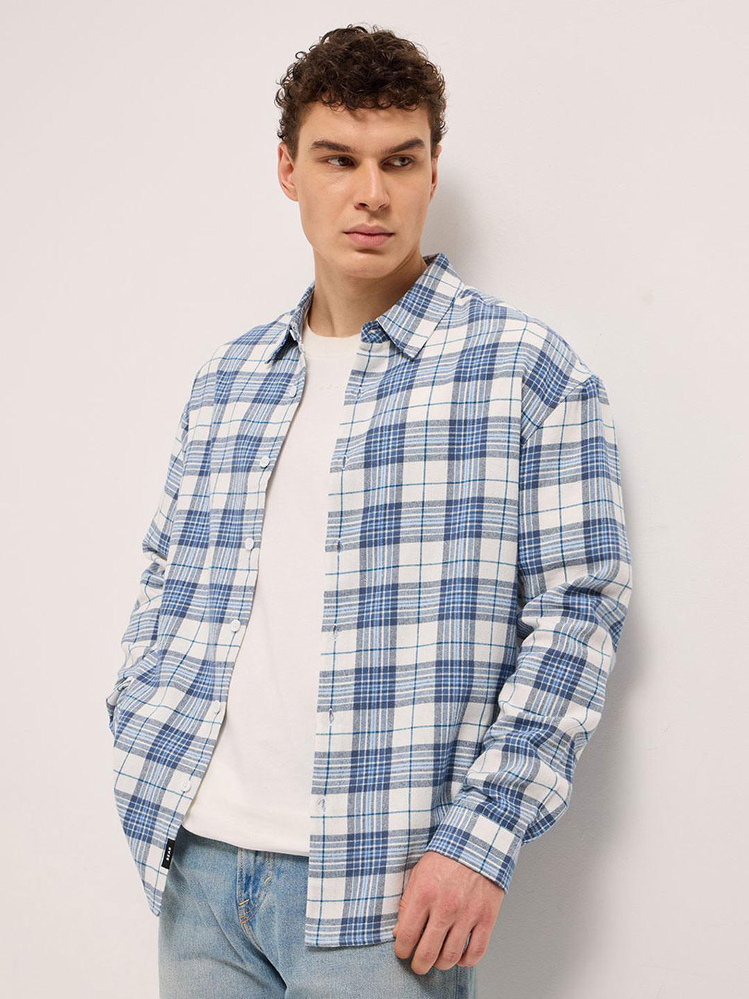 THE BEAR HOUSE Tartan Checked Flannel Long Sleeves Pure Cotton Shirt