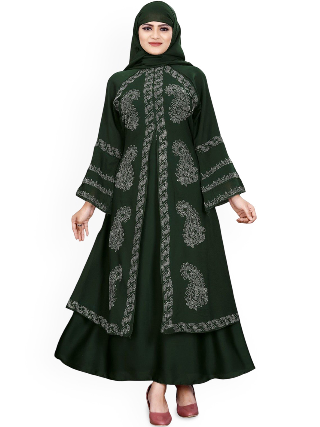 BHUMI FAB Printed Burqa With Scarf