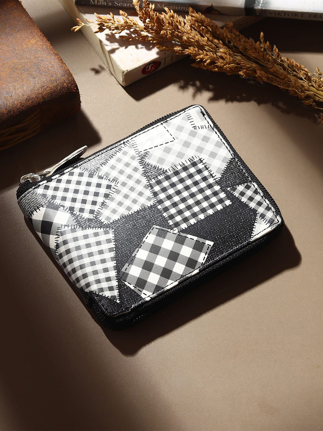 JND Men Self-Design Zip Around Wallet