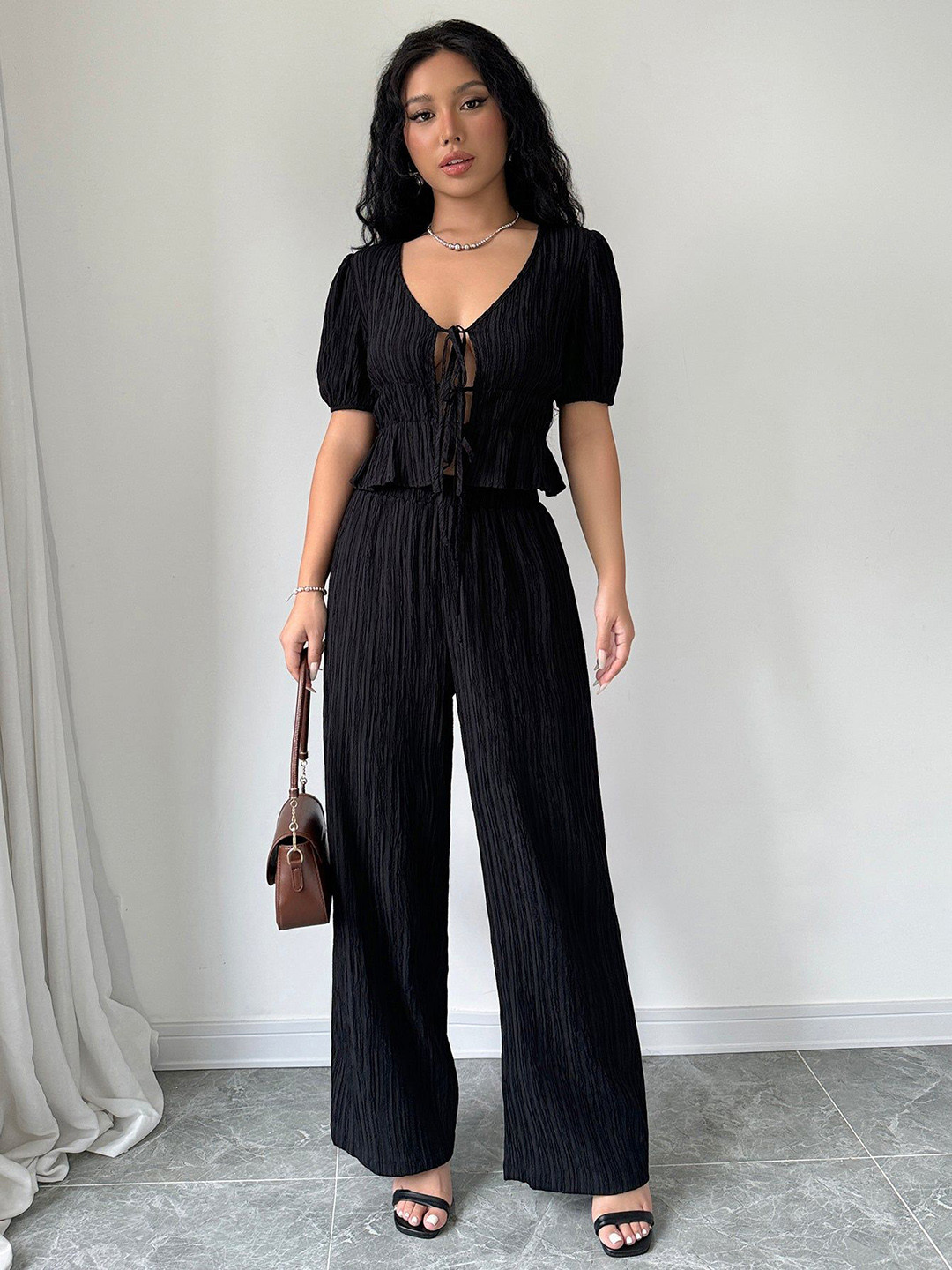 Outzidr Cropped Top & Trousers Co-Ord Set