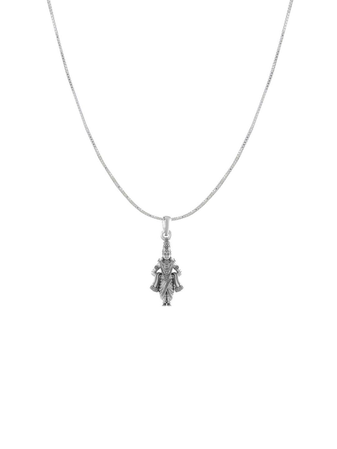 Metronaut 92.5 Sterling Silver Vitthal Goddess Pendant with Box Chain