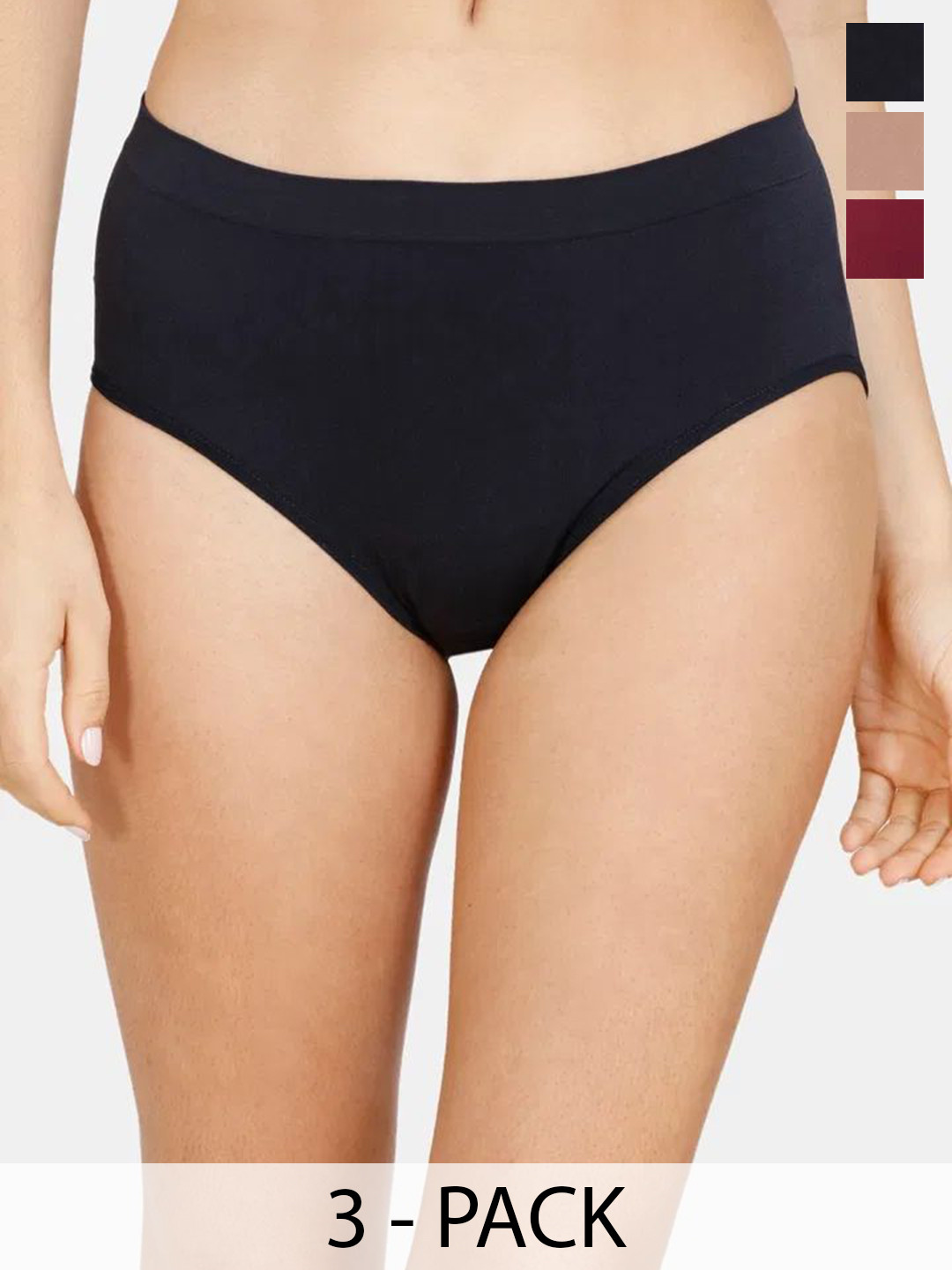 Zivame Pack Of 3 Hipster Briefs ZI2539-Anthracite Rhodendron Roebuck