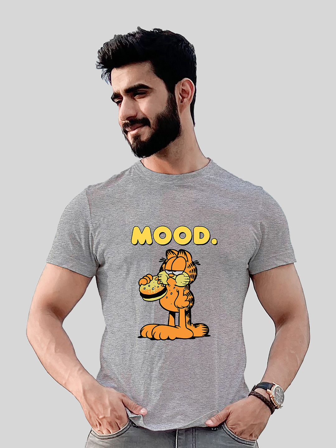 Jack Paris Garfield Graphic Printed Cotton Casual T-Shirt