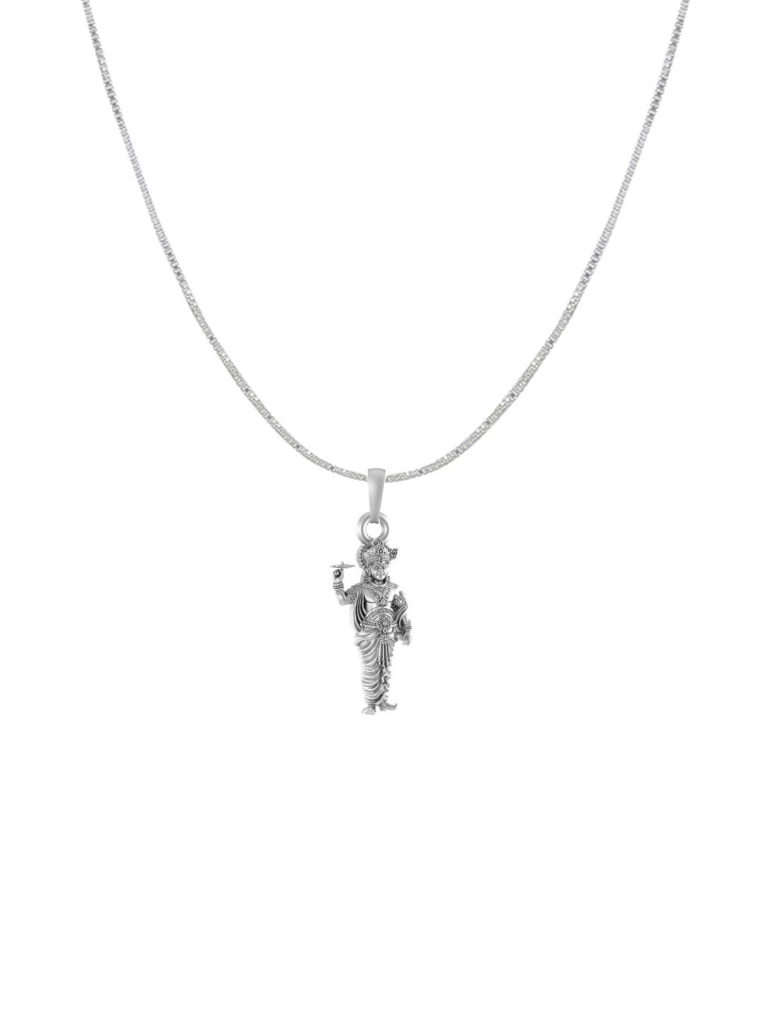 Metronaut 925 Sterling Silver Krishna Pendant With Box Chain