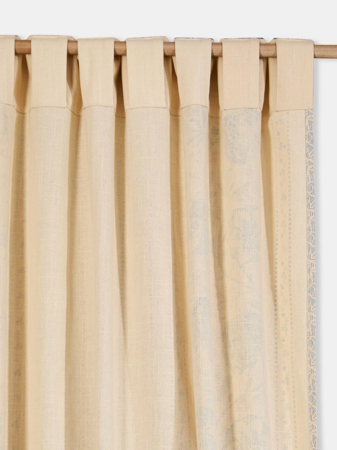 Fabindia Wabi Sabi Blue & Beige Floral Long Door Curtain