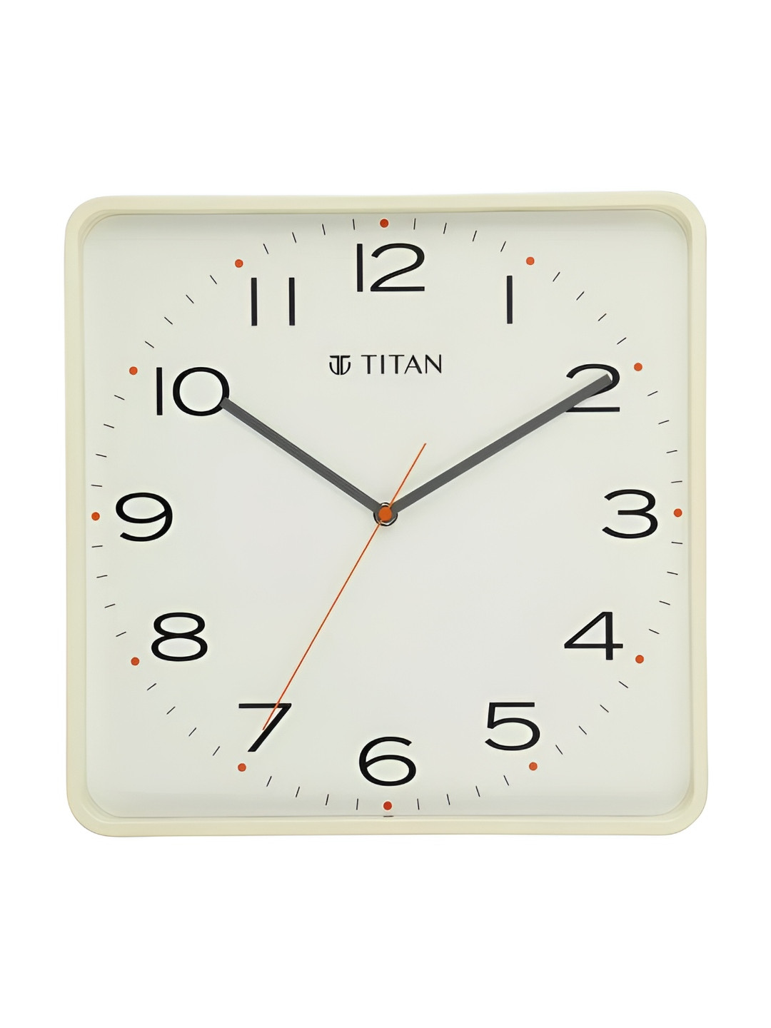 Titan Modern Metallo White Wooden Contemporary Rectangle Shaped Wall Clock