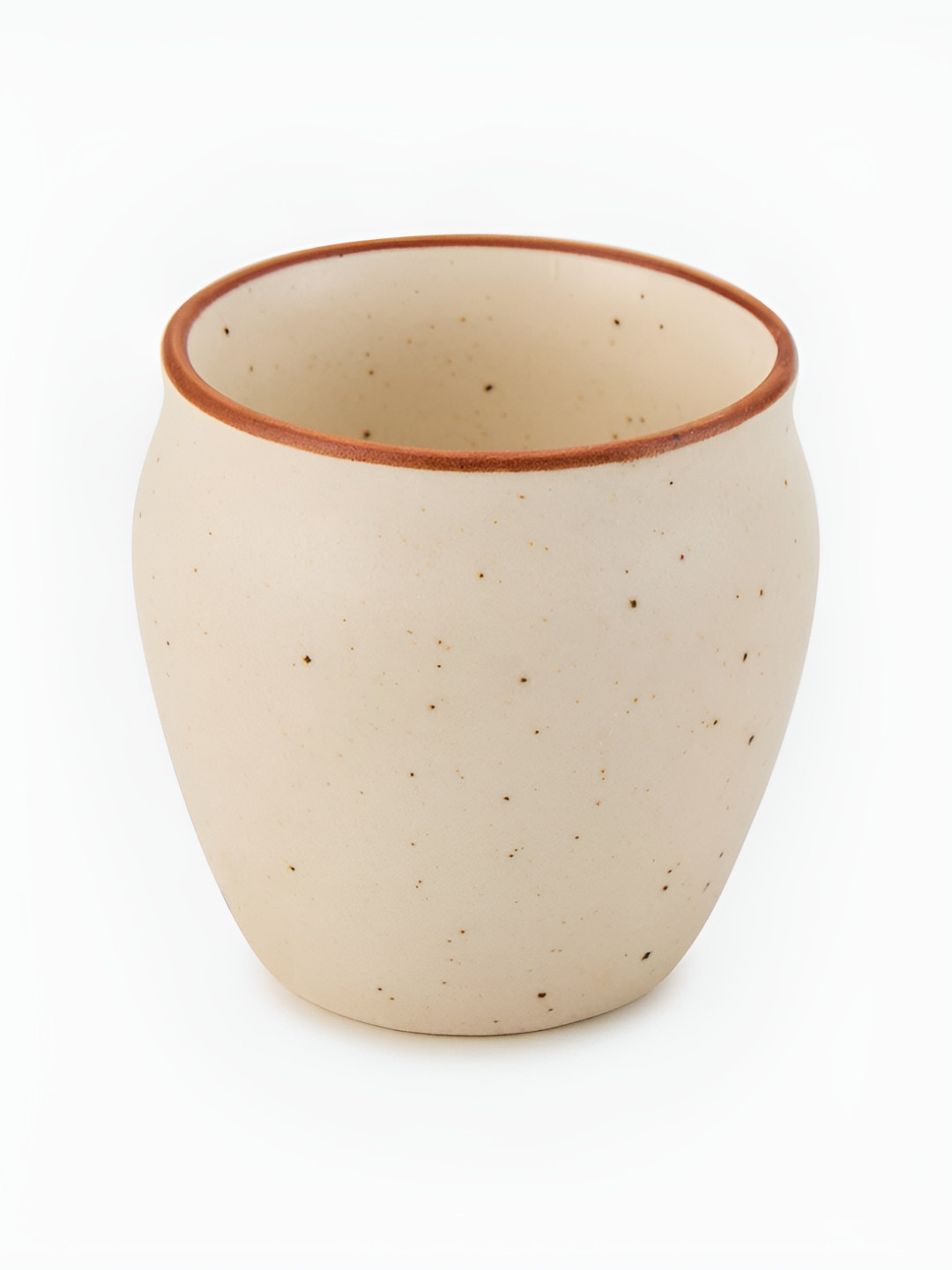 Fabindia Premium Houseware Classic Beige Textured Ceramic Microwave Safe 4 Piece Kulhad-180ml