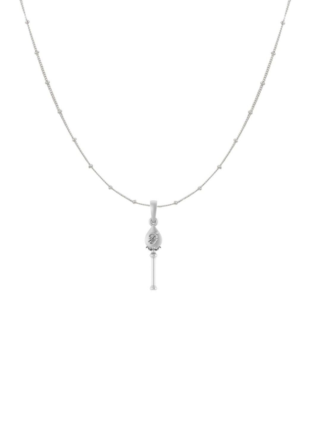 Metronaut 92.5 Sterling Silver Contemporary Vel Pandel Pendant with Chain