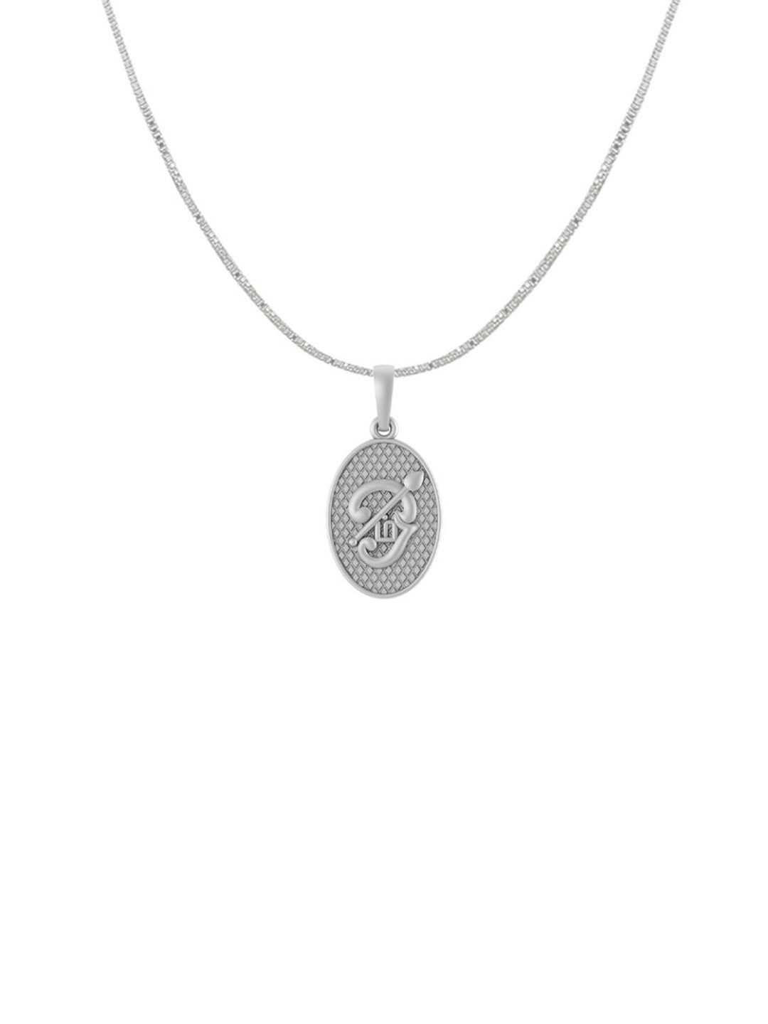 Metronaut 925 Sterling Silver Om Pendant With Box Chain