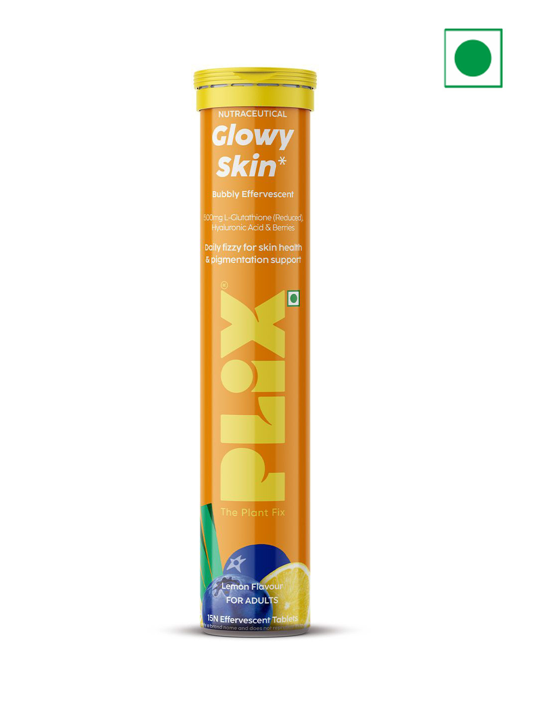 PLIX THE PLANT FIX Lemon Flavoured Glowy Skin Glutathione Skin Tablets - 15 Tablets