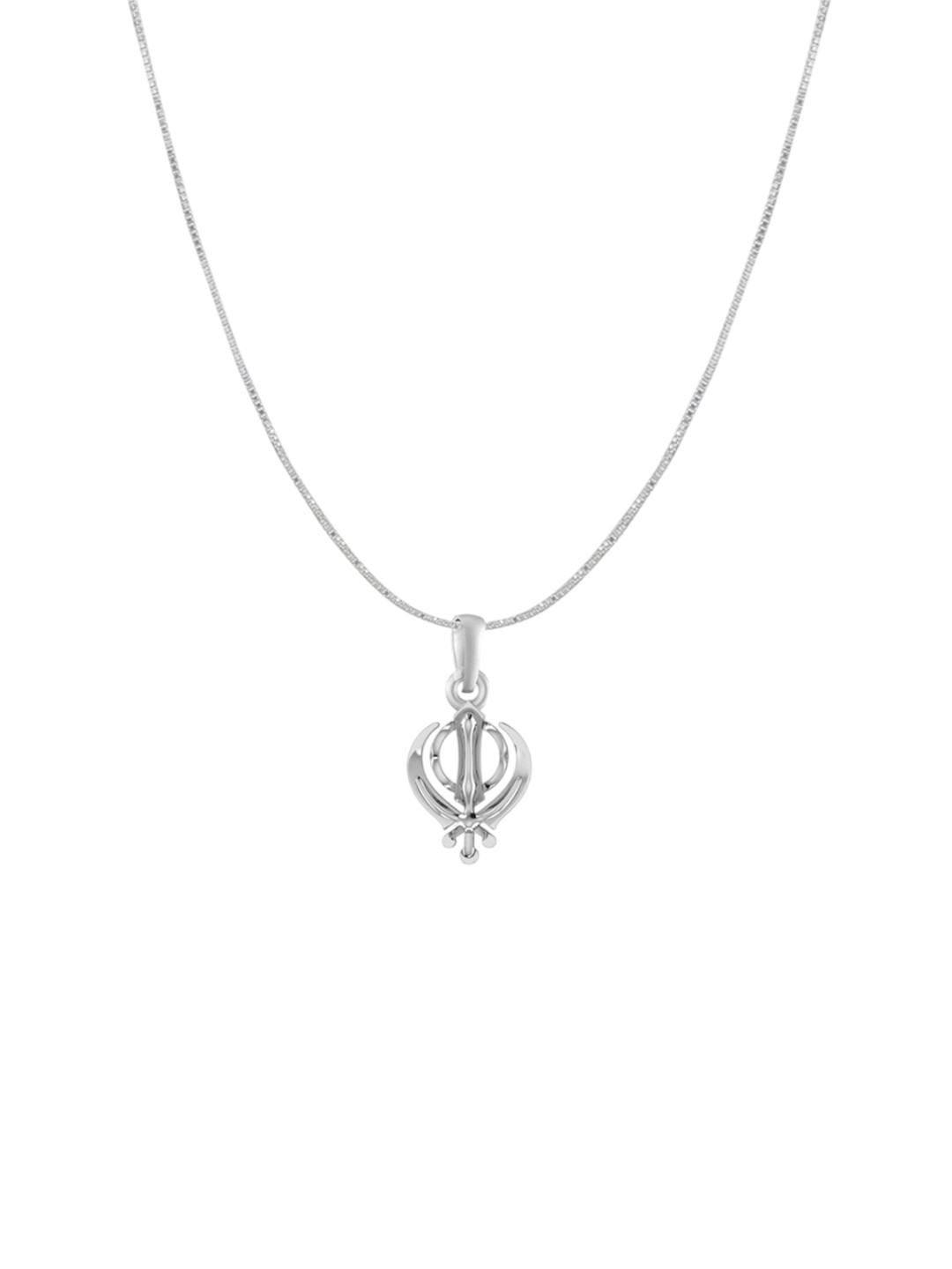 Metronaut 925 Sterling Silver Sardar Symbol Pendant With Anchor Chain