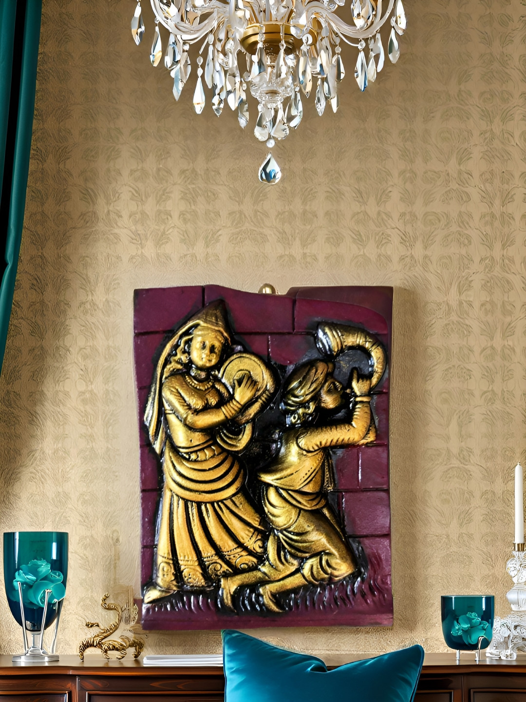 Kraftlik Handicraft Musicians Metal Rusty Hanging Hall Wall Hangings-3.1In