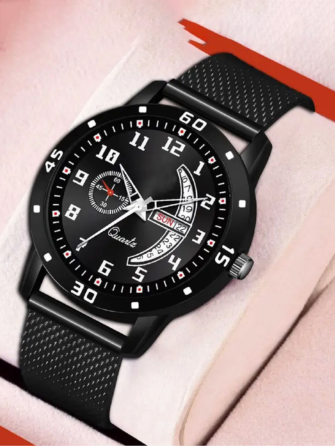 SZN Men Dial & Straps Analogue Watch DD PU BlackSZN