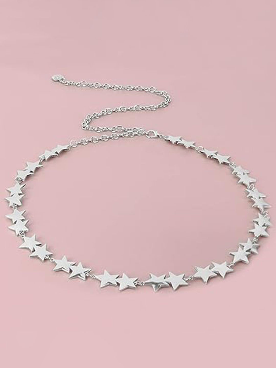 Peora Silver-Plated Star Design Kamar Bandh Waist Chain Saree Accessories