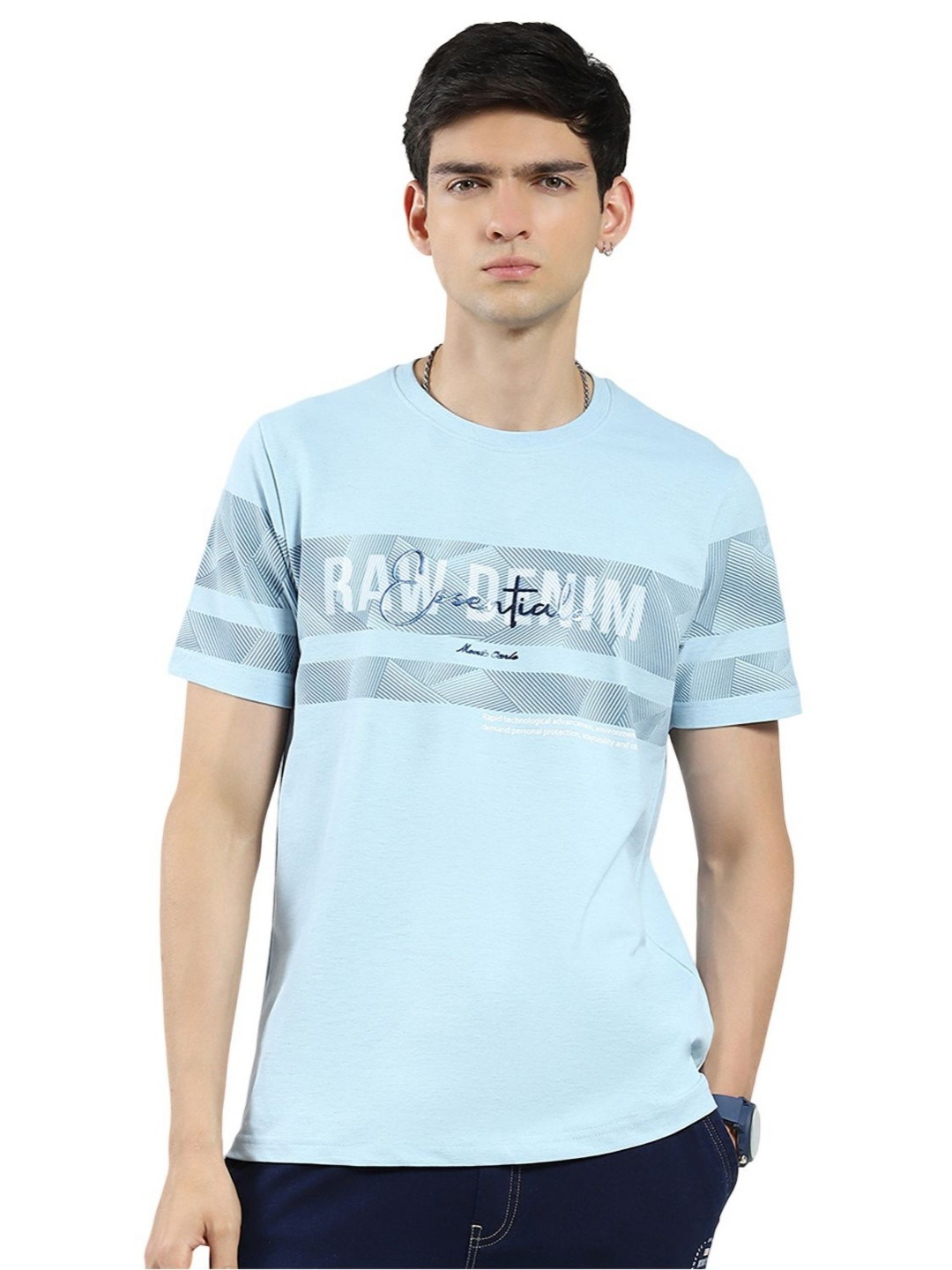 Monte Carlo Men Sports Printed Applique T-shirt