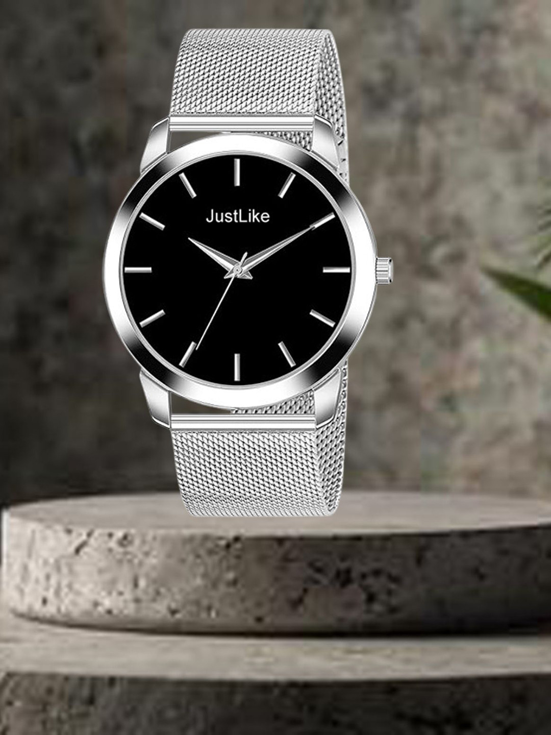 JUST LIKE Men Stainless Steel Bracelet Style Straps Analogue Watch adamo black sefar steel