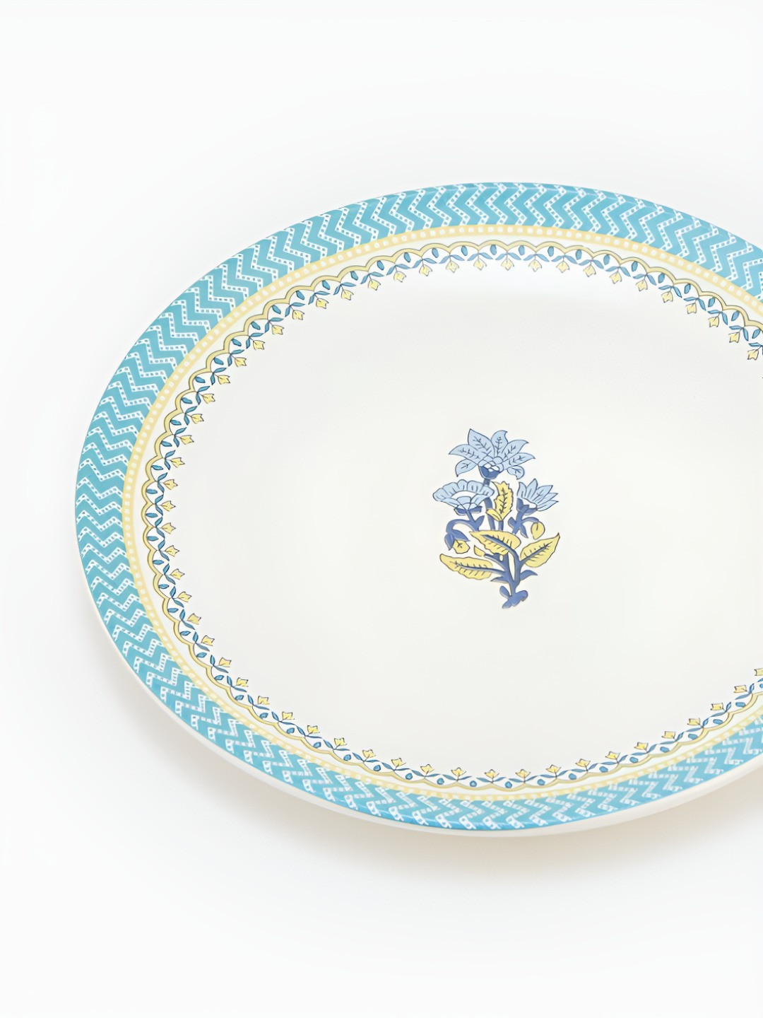 Fabindia Sangam White Ceramic Dishwasher Safe Plates