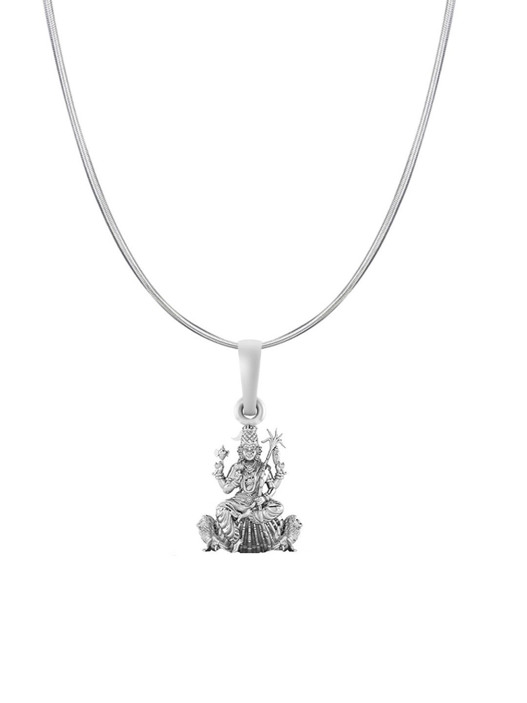 Metronaut Men 925 Sterling Silver Kamakshi Devi Pendant With Snake Chain